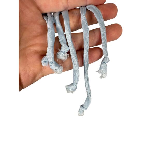 AMOR MIA Meta Angel Pants Sheer Lace Up Ruffle Boho Chic Festival Powder Blue SM - Picture 12 of 16